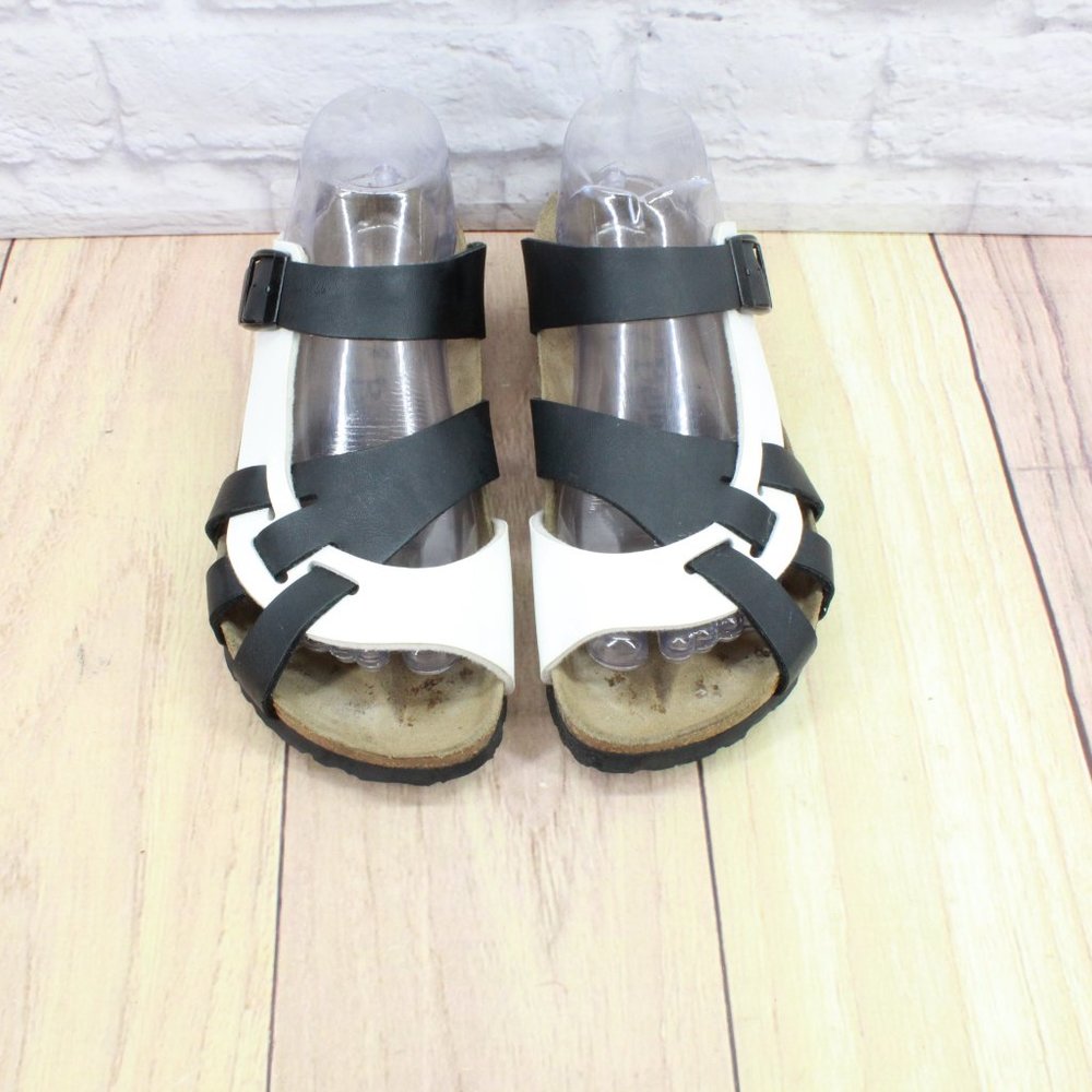 Betula by Birkenstock Black White Leather Open Toe Strappy Sandals Size M 4 L 6 - Picture 5 of 10